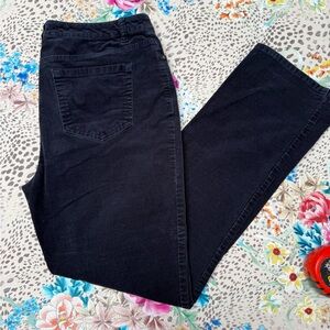 Navy Corduroy Straight Leg Pants
